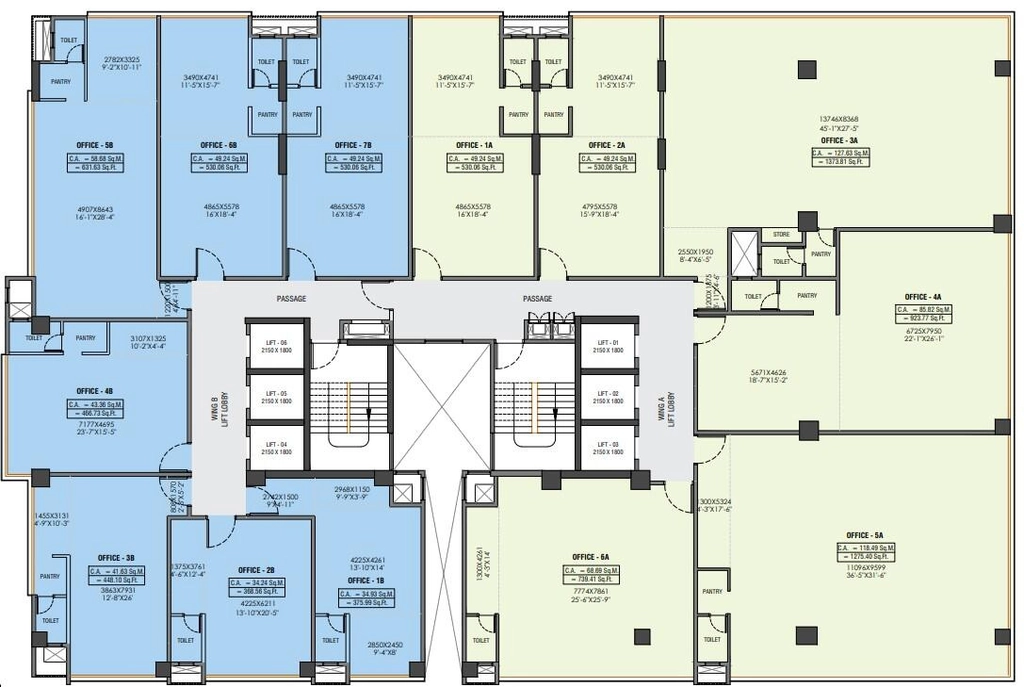 Floor Plan of Pecan Yura Business Park in Juhu, Mumbai - Image 382478