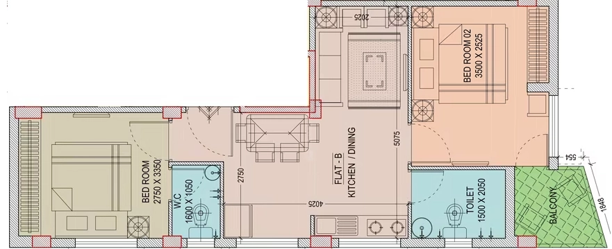 2 BHK Flat in Emboss Ankur in Nayabad, Kolkata - Image 909089