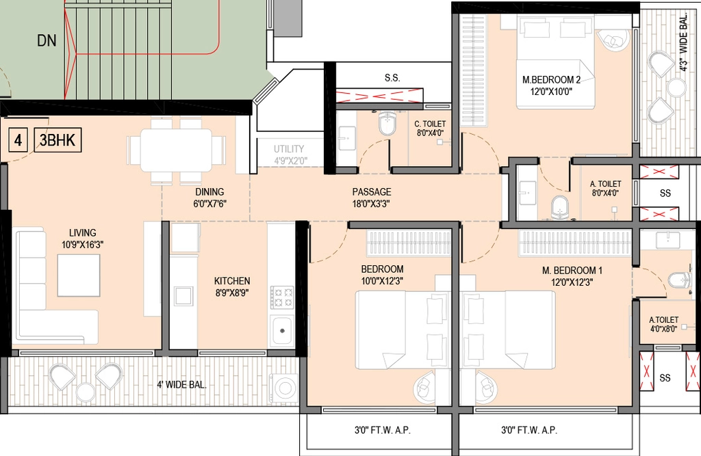 3 BHK Flat in Agarwal Infinity in Virar West, Palghar - Image 908774