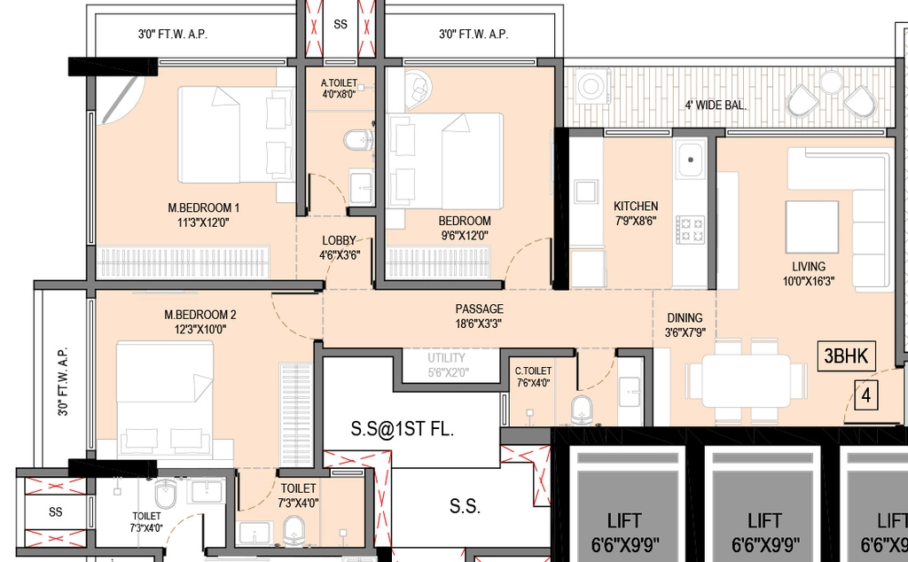 3 BHK Flat in Agarwal Infinity in Virar West, Palghar - Image 908773