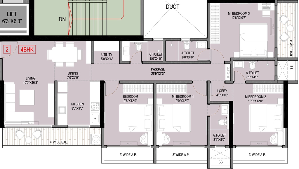 4 BHK Flat in Agarwal Infinity in Virar West, Palghar - Image 909748