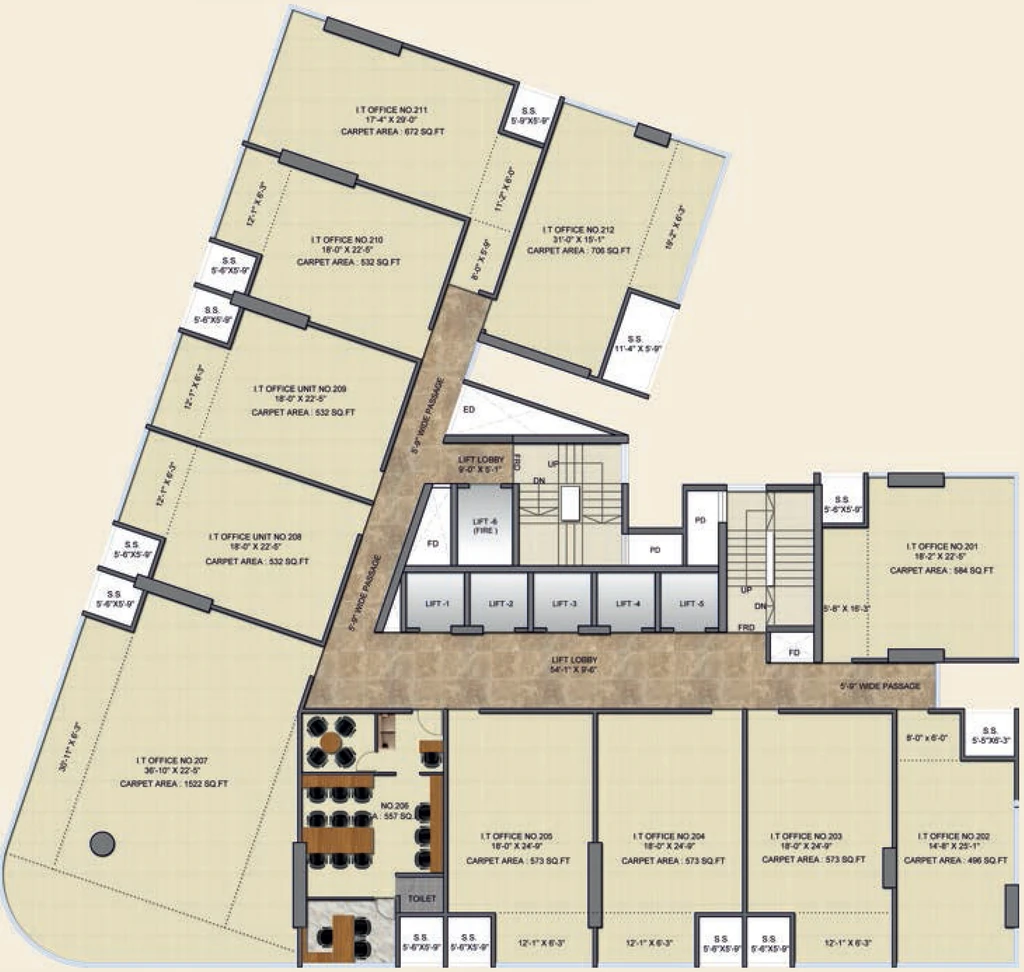 Floor Plan of Sagar Nirman One Wagle in Wagle Estate, Thane - Image 383051