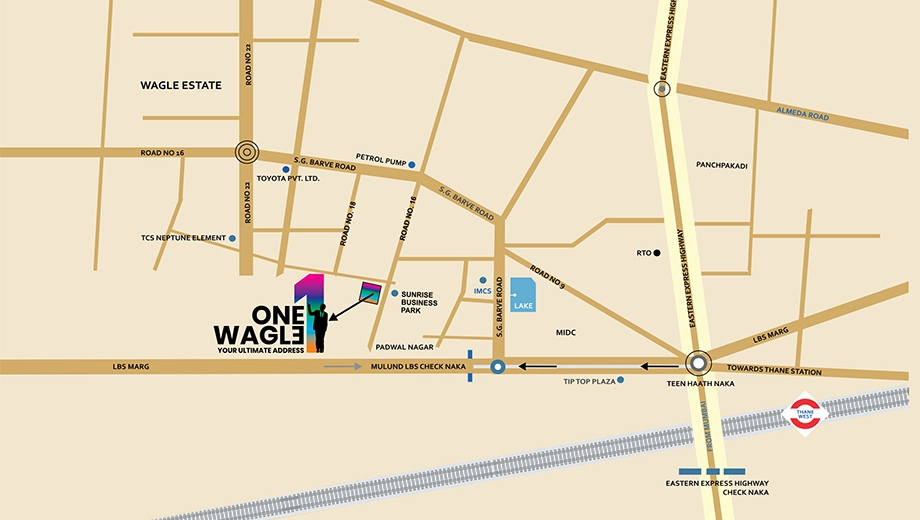 Location of Sagar Nirman One Wagle in Wagle Estate, Thane - Image 383050