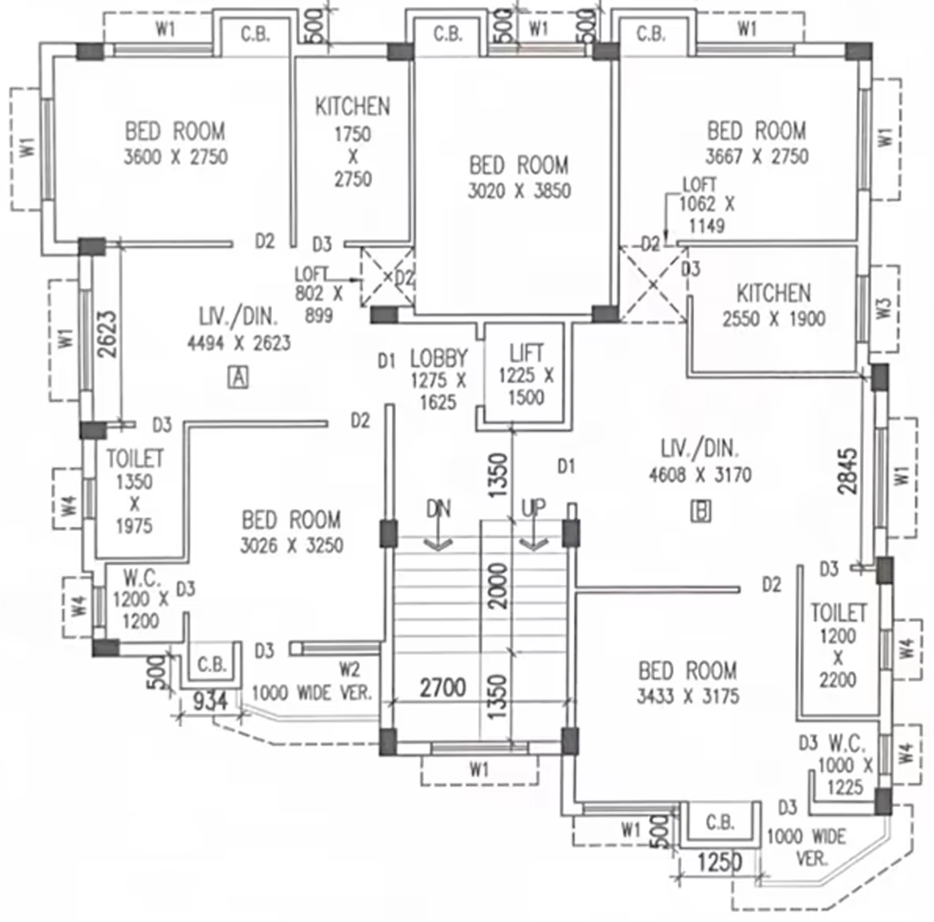Floor Plan of PJ Horizon in Garia, Kolkata - Image 382553