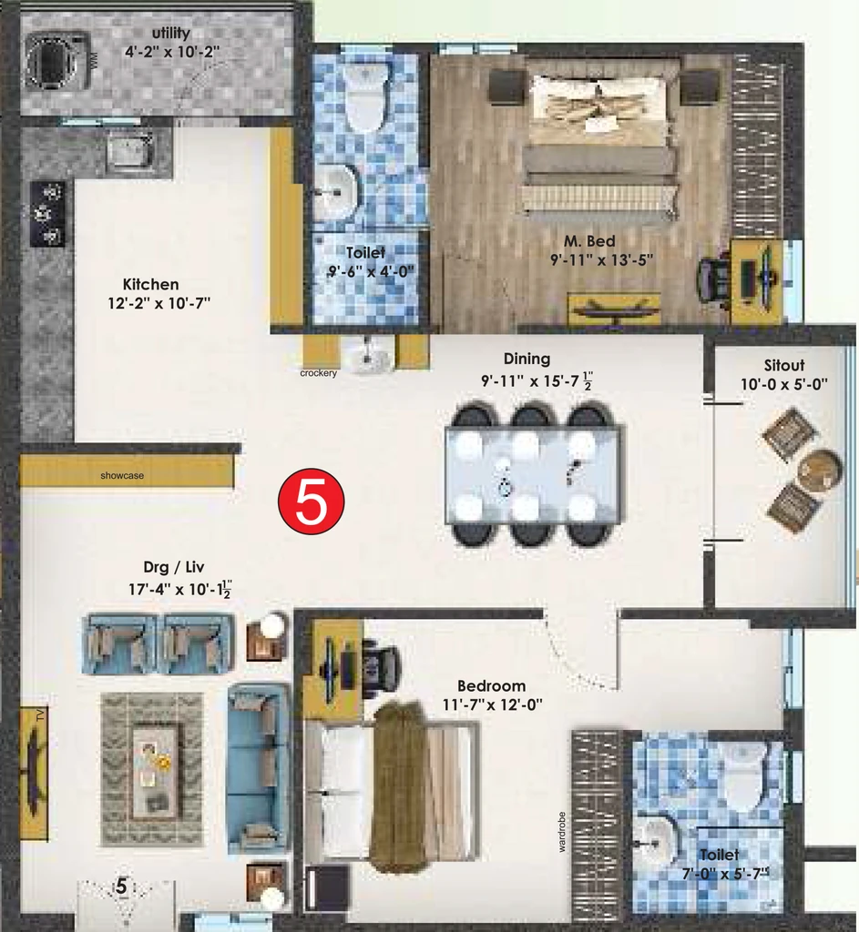2 BHK Flat in Buildmaster Vartika Heights in Shamirpet, Hyderabad - Image 908788