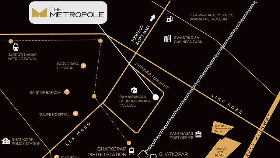 Location of Azlo The Metropole in Ghatkopar West, Mumbai - Image 383749
