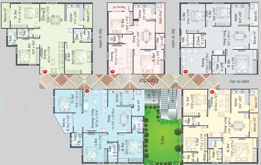 Floor Plan of CMG Serenity Heights in Bandlaguda Jagir, Hyderabad - Image 382128