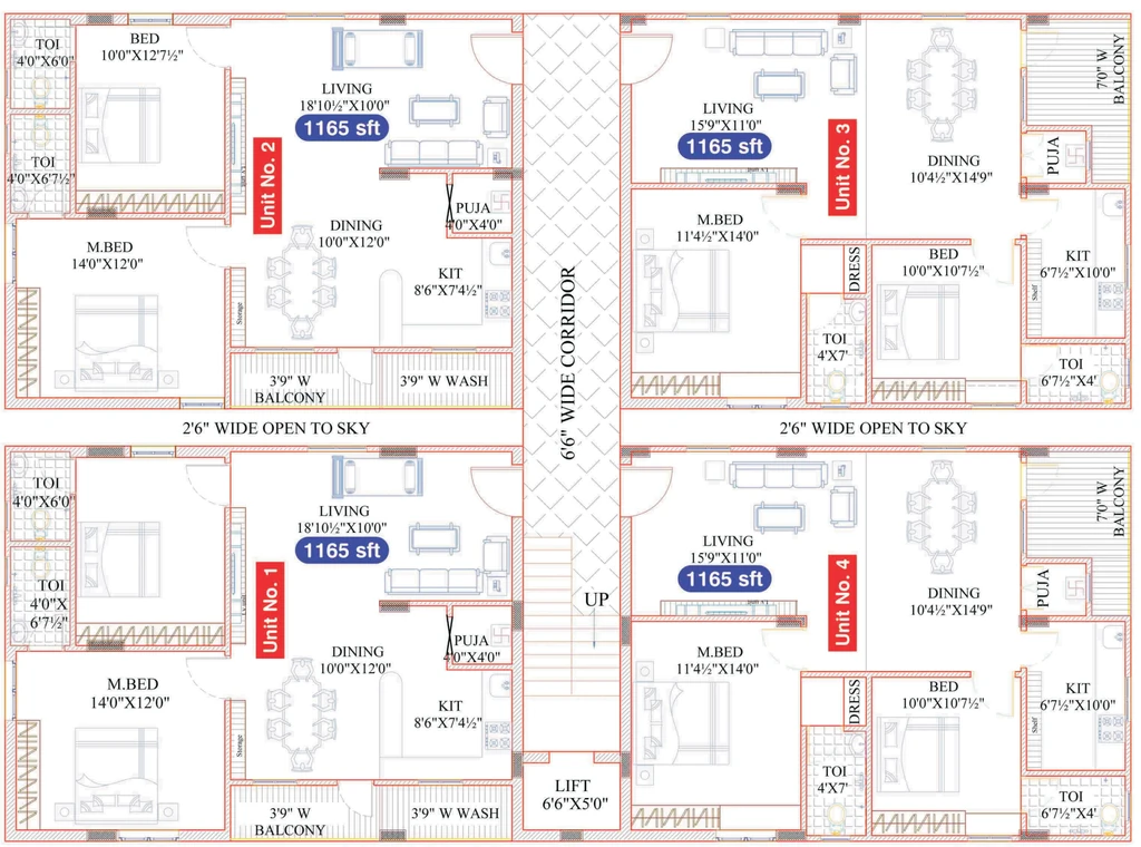 Floor Plan of Confident Aarunya Residency in Miyapur, Hyderabad - Image 382129