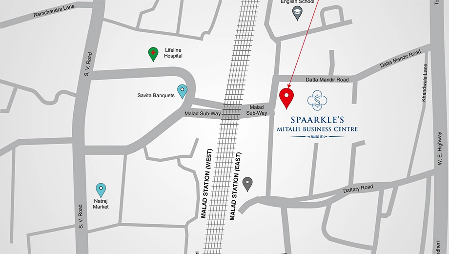 Location of Sparkles Mitali Business Centre in Malad East, Mumbai - Image 383028