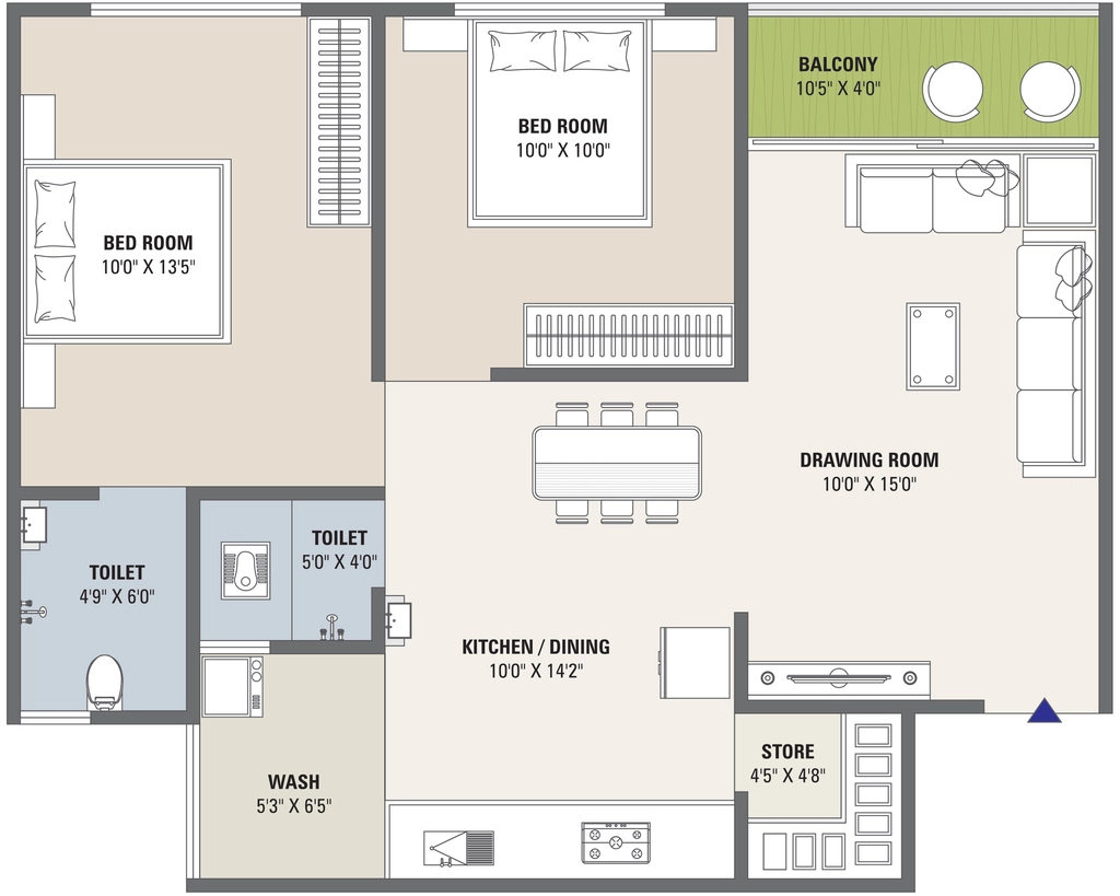 2 BHK Flat in DBS Sarva Residency in Kathwada, Ahmedabad - Image 908864