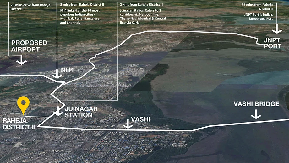 Location of Raheja District 2 in Juinagar, Navi Mumbai - Image 382323
