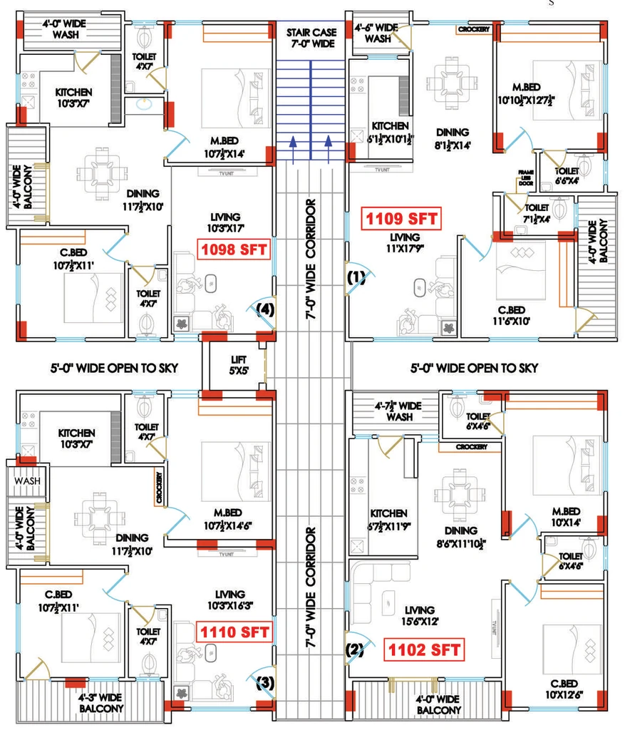 Floor Plan of Confident SR Enclave in Miyapur, Hyderabad - Image 382130