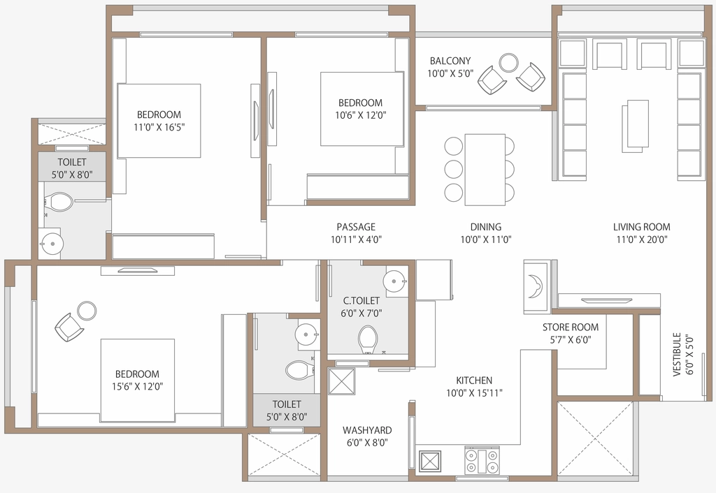 3 BHK Flat in Prakalp Panchamrut Heights in Chandkheda, Ahmedabad - Image 910139