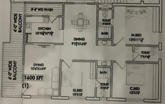 3 BHK Flat in Confident Sri Sai Maruthi Residency in Miyapur, Hyderabad - Image 908827