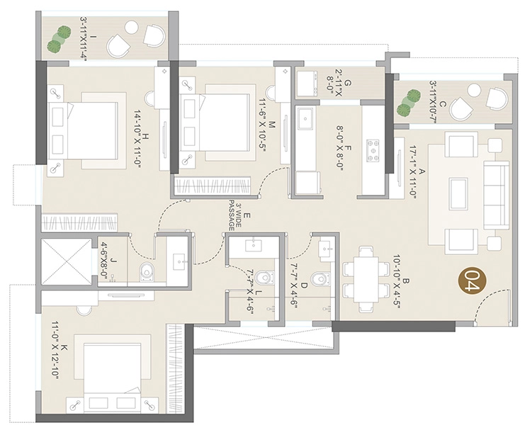 3 BHK Flat in Kolte Patil Vivere in Goregaon West, Mumbai - Image 908958