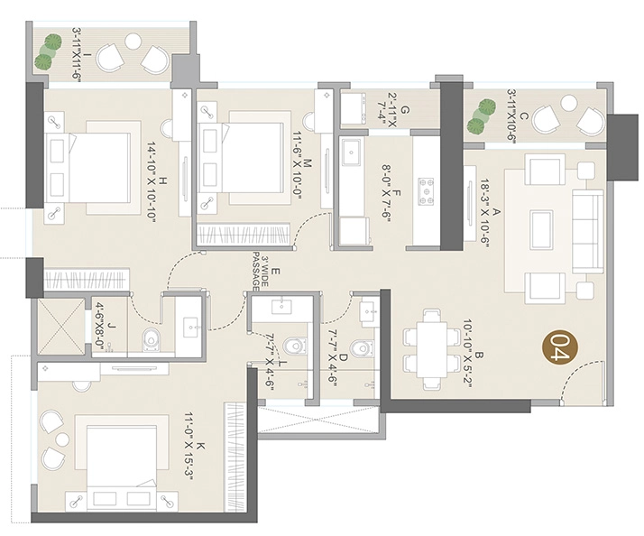 3 BHK Flat in Kolte Patil Vivere in Goregaon West, Mumbai - Image 908959