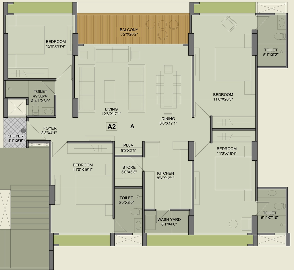 4 BHK Flat in Addor Ivory Springs in Adalaj, Ahmedabad - Image 910193