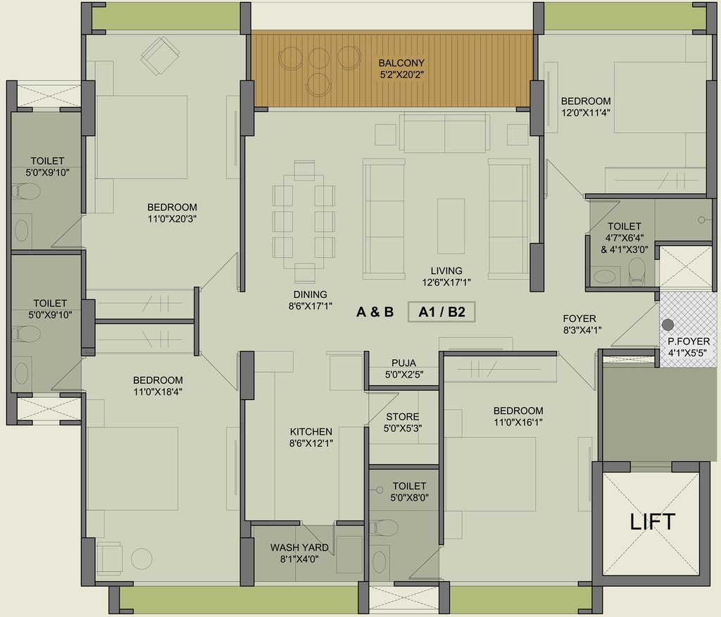 4 BHK Flat in Addor Ivory Springs in Adalaj, Ahmedabad - Image 910194