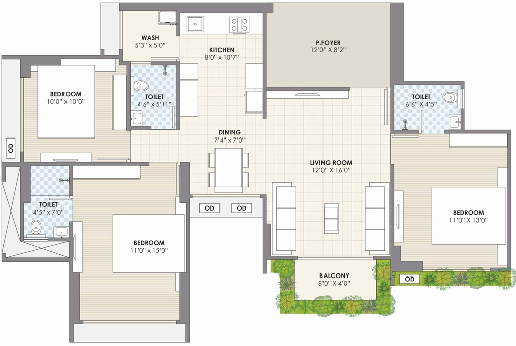 3 BHK Flat in Dev The Galaxy in Shela, Ahmedabad - Image 908994