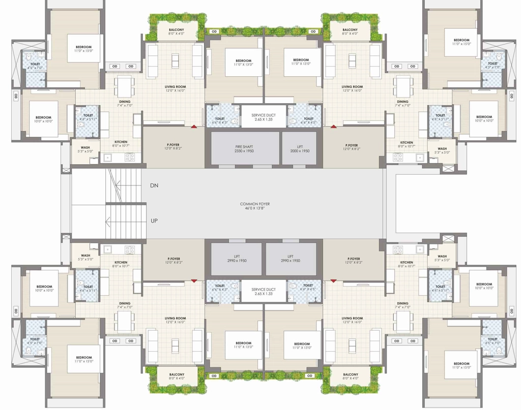 Floor Plan of Dev The Galaxy in Shela, Ahmedabad - Image 382242