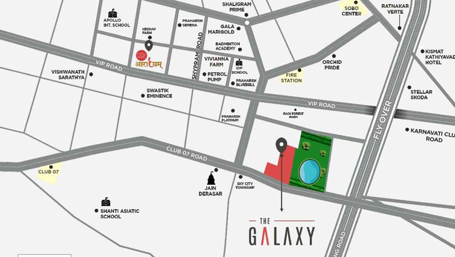Location of Dev The Galaxy in Shela, Ahmedabad - Image 382241