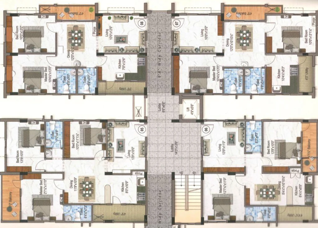 Floor Plan of Dhriti Rockford Ridge in Serilingampally, Hyderabad - Image 382030