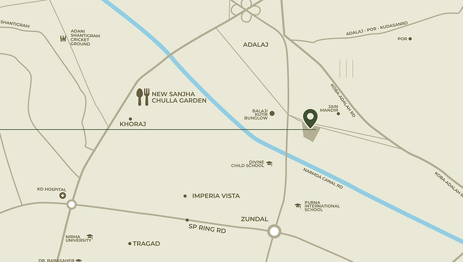 Location of Commercial Addor Ivory Springs in Adalaj, Ahmedabad - Image 384798