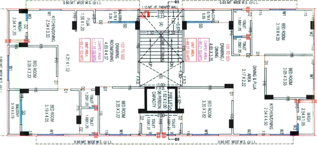 Floor Plan of Mitraa Haash Sparsh in Paldi, Ahmedabad - Image 385075