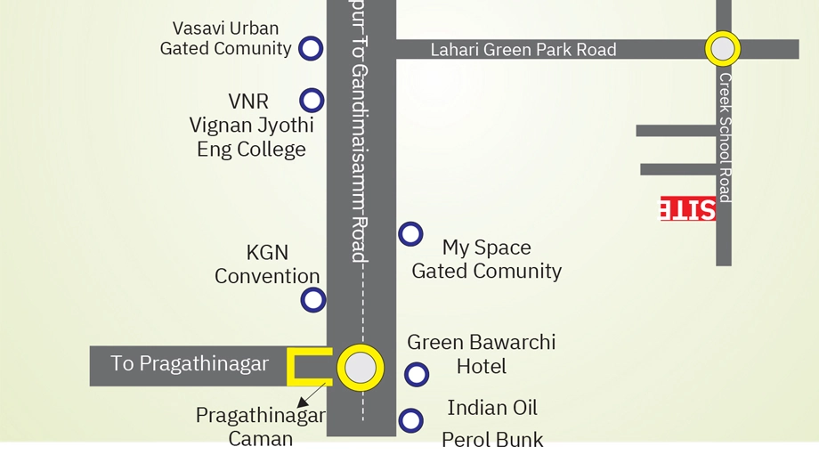 Location of Fortune Pride Bowrampet - Image 382103
