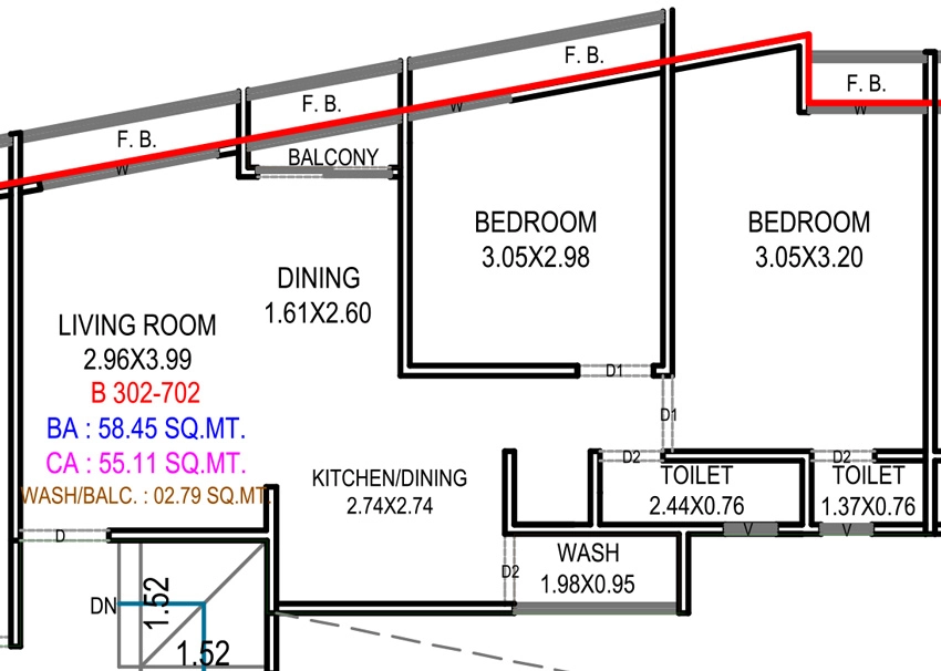 2 BHK Flat in Alif Imperial Heights in Tandalja, Vadodara - Image 908936