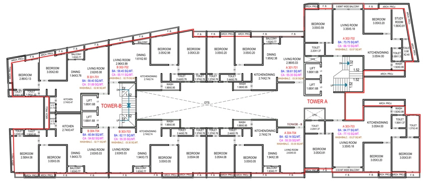 Floor Plan of Alif Imperial Heights in Tandalja, Vadodara - Image 382115
