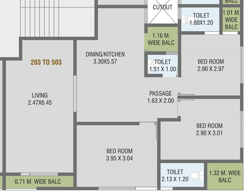 3 BHK Flat in Anmol Icon in Subhanpura, Vadodara - Image 908939