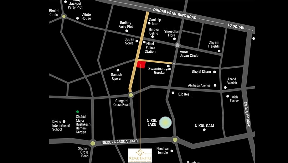 Location of Commercial Kesar Empire in Nikol, Ahmedabad - Image 383190