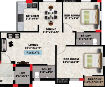 2 BHK Flat in Mithun Sunline in Medavakkam, Chennai - Image 908943