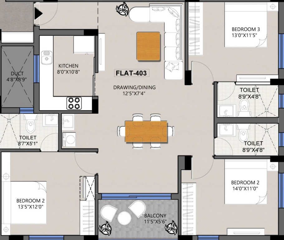 3 BHK Flat in Adiilaksmi Crystal in Raghunathpur, Bhubaneswar - Image 909040