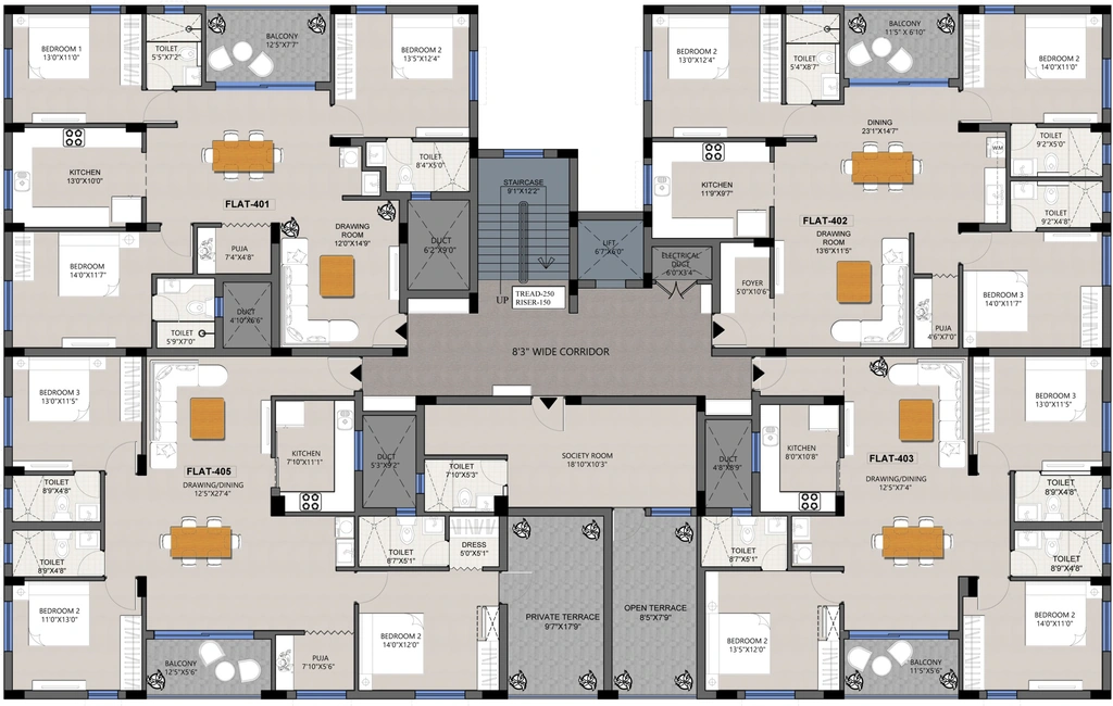 Floor Plan of Adiilaksmi Crystal in Raghunathpur, Bhubaneswar - Image 382358