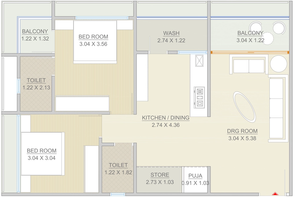 2 BHK Flat in Shree Tokyo Town in Nikol, Ahmedabad - Image 909349