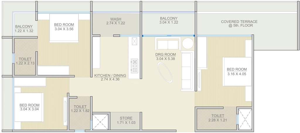3 BHK Flat in Shree Tokyo Town in Nikol, Ahmedabad - Image 909350