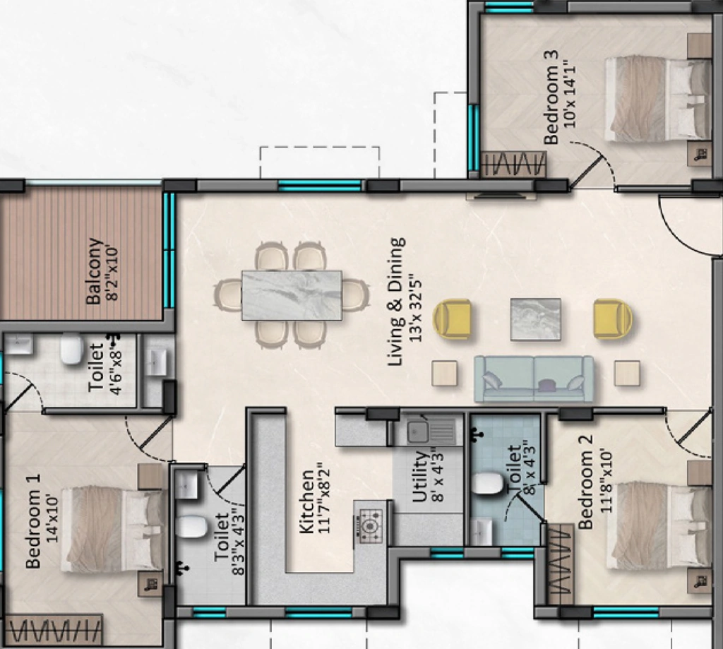 3 BHK Flat in Kal Vivanas Aloft in Valasaravakkam, Chennai - Image 908964