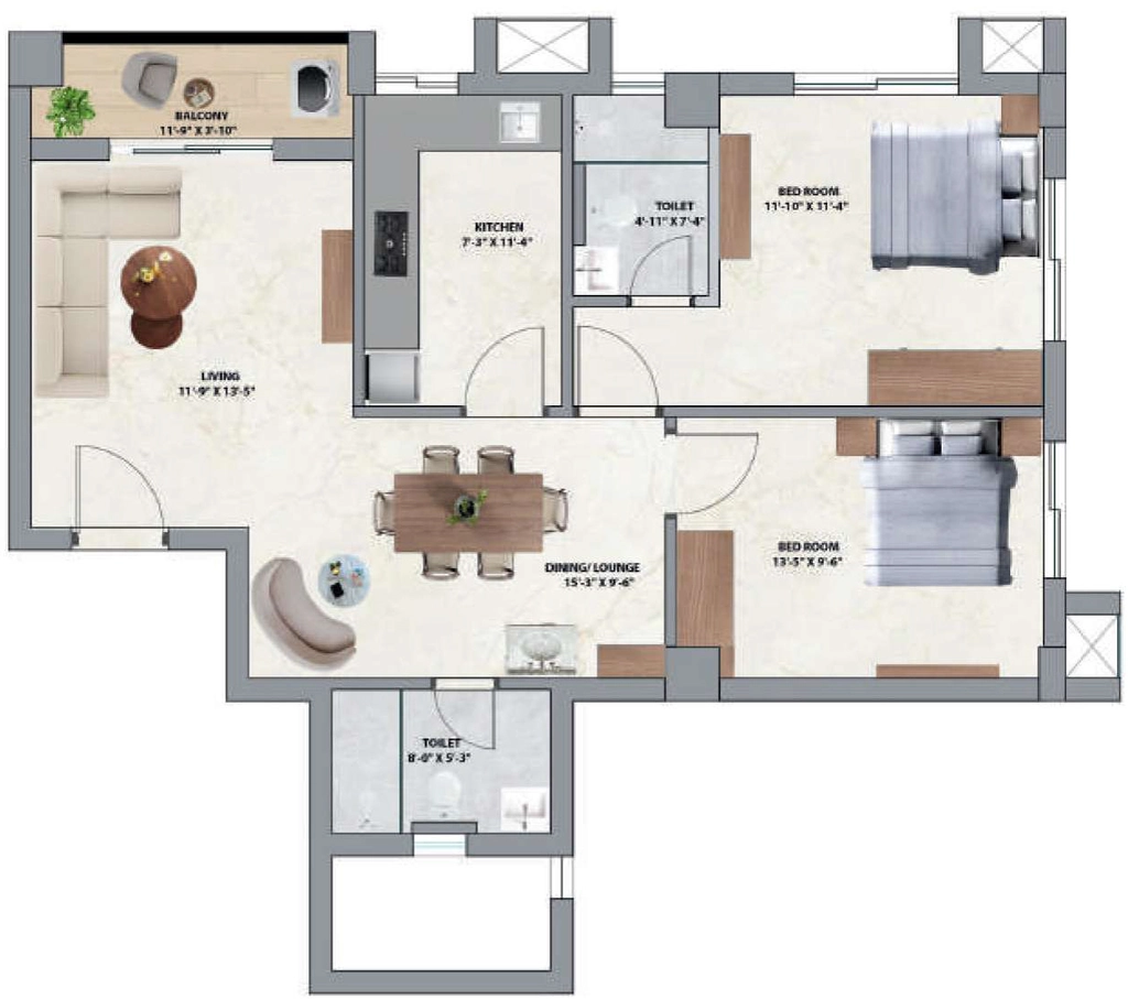 2 BHK Flat in Chitraka Meadows in Sundarpur, Bhubaneswar - Image 909465