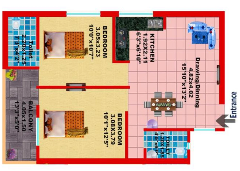 2 BHK Flat in DHPL SCB RESIDENCY in Patia, Bhubaneswar - Image 909467