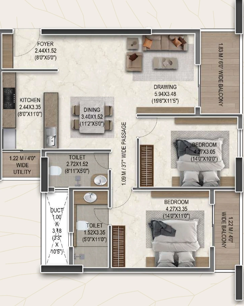 2 BHK Flat in Kalvik Adidev in Patia, Bhubaneswar - Image 909471