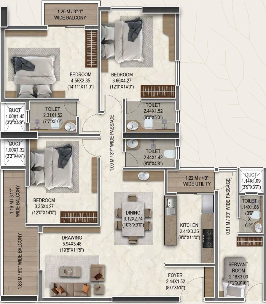 3 BHK Flat in Kalvik Adidev in Patia, Bhubaneswar - Image 909473