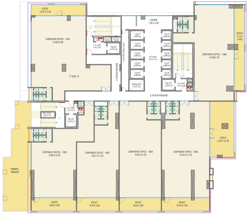 Floor Plan of Platinum 9 World Tower in Wakad, Pune - Image 383642