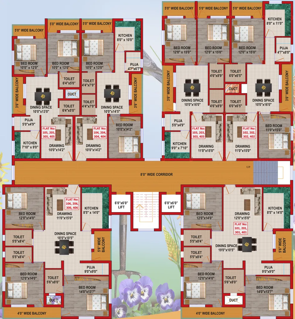 Floor Plan of MS Aditi Residency in Patia, Bhubaneswar - Image 383262