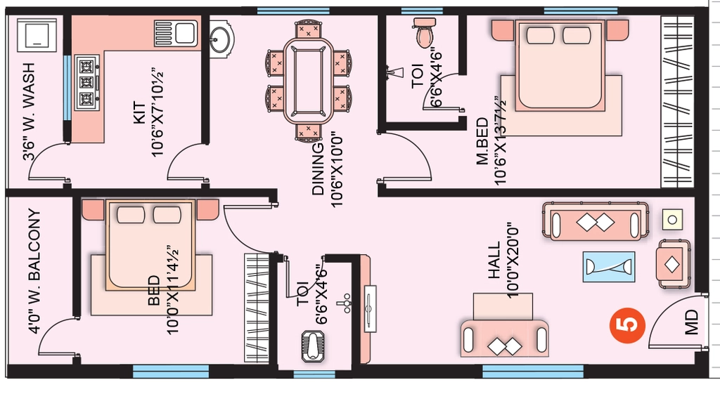 2 BHK Flat in Imperial Sree Harika Towers in Miyapur, Hyderabad - Image 909217