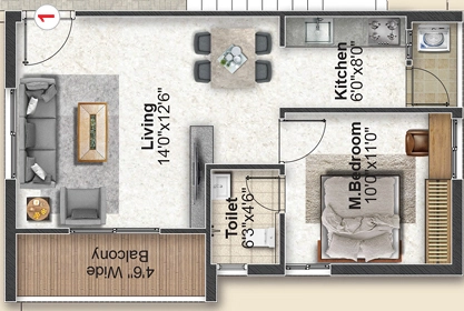 1 BHK Flat in Inspire Topaz in Bandlaguda Jagir, Hyderabad - Image 909210