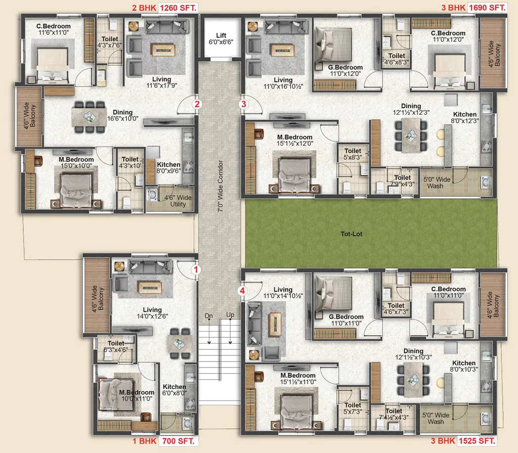 Floor Plan of Inspire Topaz in Bandlaguda Jagir, Hyderabad - Image 382709