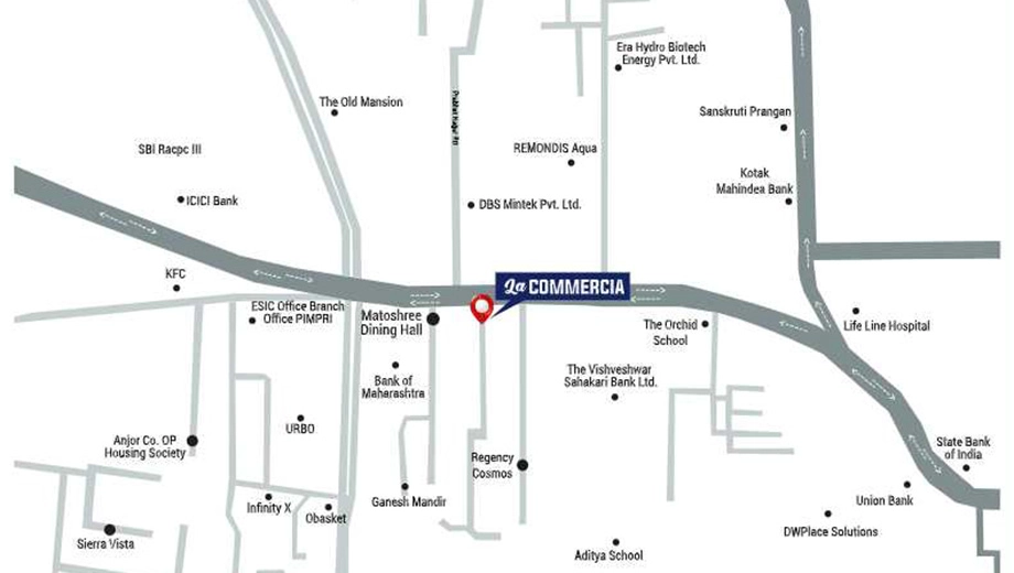 Location of AUM La Commercia in Baner, Pune - Image 382995