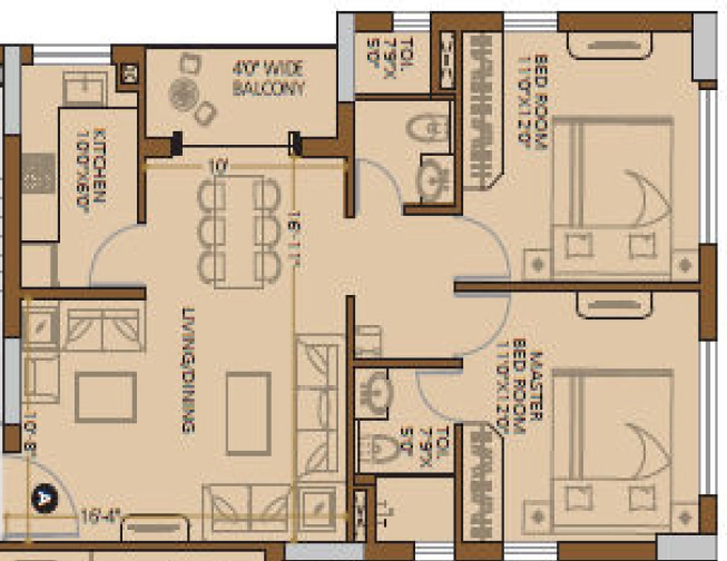 2 BHK Flat in Modello Highs in EM Bypass, Kolkata - Image 909199